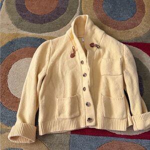 Callahan Knitwear June Cardigan Sweater Light Yellow Short Women’s Size XL